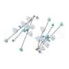Acrylic Flower Tassel Stud Earrings EJEW-TA00648-02-4