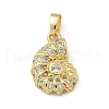Brass Micro Pave Clear Cubic Zirconia Pendants KK-M300-03G-02-1