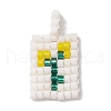 Seed Beads Beaded Charms PALLOY-MZ00256-03-2