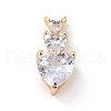 Eco-Friendly Brass Clear Cubic Zirconia Pendants ZIRC-C027-02G-RS-1