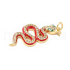 Brass Micro Pave Cubic Zirconia Enamel Pendants KK-D354-05G-A-2