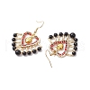 Glass Seed Beads Dangle Earrings EJEW-MZ00330-02-4