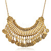 Tibetan Style Zinc Alloy Coin Tassel Chunky Bib Necklaces for Women FS-WG2495A-02-2