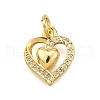 Brass Micro Pave Cubic Zirconia Pendants KK-K401-08B-G-1