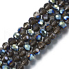 Electroplate Transparent Glass Beads Strands EGLA-A034-T6mm-S23-1