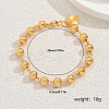Brass Round Beads Link Bracelets for Women NG2159-6