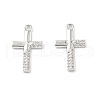 Brass Micro Pave Clear Cubic Zirconia Pendants KK-E068-VF235-2