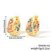 Brass Cubic Zirconia U-shaped Hoop Earrings YK3626-5-1