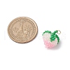 Handmade Glass Seed Beaded Peach Pendants PALLOY-MZ00688-2
