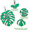 Monstera Leaf Acrylic Pendant Decorations HJEW-WH0043-33B-3