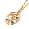 Colorful Cubic Zirconia Constellation Pendant Necklace NJEW-H166-01L-2
