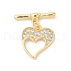 Brass Micro Pave Clear Cubic Zirconia Toggle Clasps KK-P234-61G-4