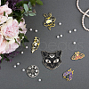 SUNNYCLUE 6Pcs 6 Style Alloy Enamel Brooches JEWB-SC0001-12-3