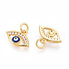 Brass Micro Pave Cubic Zirconia Charms KK-N257-21G-2
