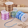  4 Rolls 4 Colors Segment Dyed Nylon Chinese Knotting Cord NWIR-TA0001-05-5