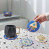 DIY Evil Eye Pattern Coaster Diamond Painting Kits DIY-TAC0016-54-24