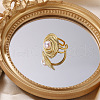 Flat Round 304 Stainless Steel with Plastic Pearl Cuff Rings FS-WGC8F05-02-1