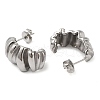 Non-Tarnish 304 Stainless Steel Twist Stud Earrings EJEW-Z022-14P-2