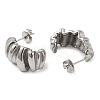 304 Stainless Steel Twist Stud Earrings EJEW-Z022-14P-2