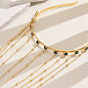 Elegant Vintage Iron & Glass Middle Eastern Tassel Earrings Face Veil for Women's Party SN0102-3-2