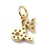 Brass Micro Pave Cubic Zirconia Charms ZIRC-F131-16G-03-2