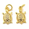 Rack Plating Brass Micro Pave Cubic Zirconia Charms KK-D036-16G-2