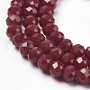 Faceted Solid Color Glass Rondelle Beads Strands X-GLAA-Q044-6mm-25-3
