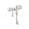 304 Stainless Steel Melting Drop Open Cuff Rings for Women RJEW-L107-001P-2