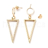 Brass Micro Pave Clear Cubic Zirconia Dangle Stud Earrings EJEW-JE04331-3