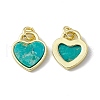 Natural Turquoise Heart Charms G-G977-05G-05-2