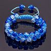 Sparkling Round Glass Braided Bead Bracelet BJEW-SW00082-20-8