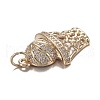 Brass Micro Clear Cubic Zirconia Pendants ZIRC-F120-034G-3