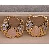 Flower Brass Hoop Earrings FS-WGED0F1-06-1