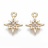 Brass Micro Pave Cubic Zirconia Charms X-KK-S348-498-NF-1