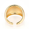 Brass Micro Pave Clear Cubic Zirconia Cuff Rings for Women KK-T074-08G-3