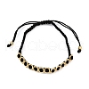 Square Brass Cotton Cord Adjustable Braided Bracelets BJEW-L568-05G-4