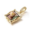 Brass Micro Pave Cubic Zirconia Pendents KK-R212-03G-05-2