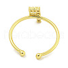 Rack Plating Brass Open Cuff Rings for Women RJEW-F162-02G-F-3