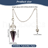 GOMAKERER 2Pcs 2 Styles Natural Amethyst & Rose Quartz Cone Dowsing Pendulum Big Pendants AJEW-GO0002-09B-2