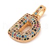 Brass Micro Pave Cubic Zirconia Pendants KK-C076-29D-G02-2