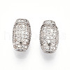 925 Sterling Silver Micro Pave Clear Cubic Zirconia European Clasps STER-T007-143P-1