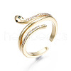Spakling Cubic Zirconia Snake Wrap Cuff Ring RJEW-N035-070A-NF-3