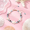 Synthetic Turquoise Beads Braided Bracelets for Men Women BJEW-JB11993-01-1