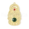 Elephant Brass Resin Pendants KK-K399-04G-1