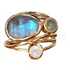 Alloy Multi-Moonstone Finger Rings for Women FS-WG1D73B-05-5