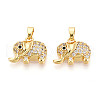 Brass Micro Pave Cubic Zirconia Pendants KK-N257-61G-1