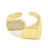 Clear Cubic Zirconia Bypass Arch Open Cuff Ring RJEW-L121-007G-2