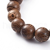 Unisex Wood Beads Stretch Bracelets BJEW-JB04965-4