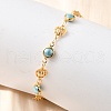 304 Stainless Steel Glass Link Bracelets for Women BJEW-V010-02G-3