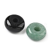 Natural & Synthetic Mixed Gemstone Donut/Pi Disc Charms G-M454-01C-2